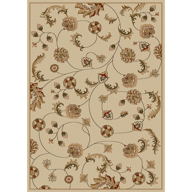 Radici USA Como Transitional Botanical Ivory Rectangular Polypropylene Area Rug 3'3
