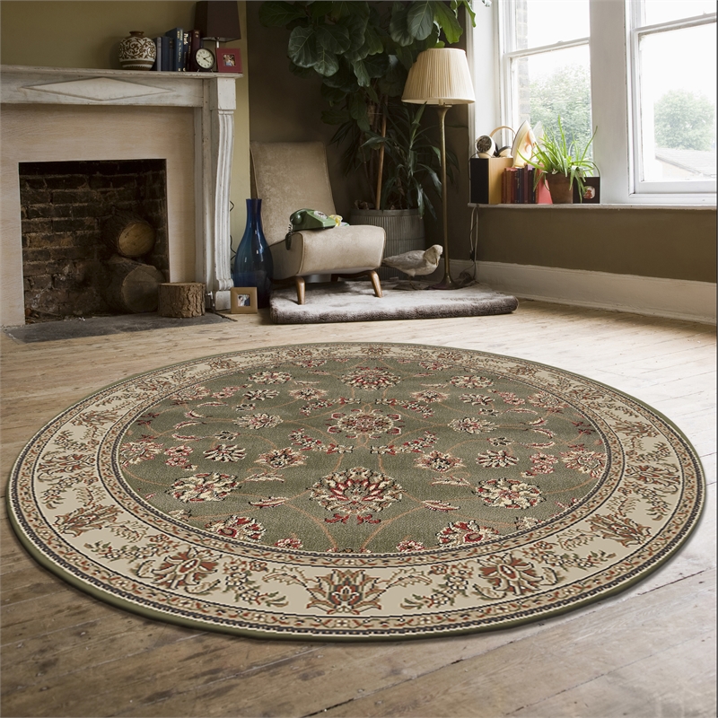 Radici USA Como 8' x 8' Circular Fabric Rug in Green