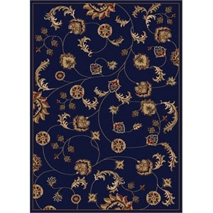 Radici USA Como Transitional Botanical Blue Rectangular Polypropylene Area Rug 3'3&quot x 4'11&quot