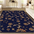 Radici USA Como Transitional Botanical Blue Rectangular Polypropylene Area Rug 5'5