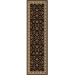 Radici USA Como Traditional Oriental Floral Black Runner Polypropylene Rug 2'2