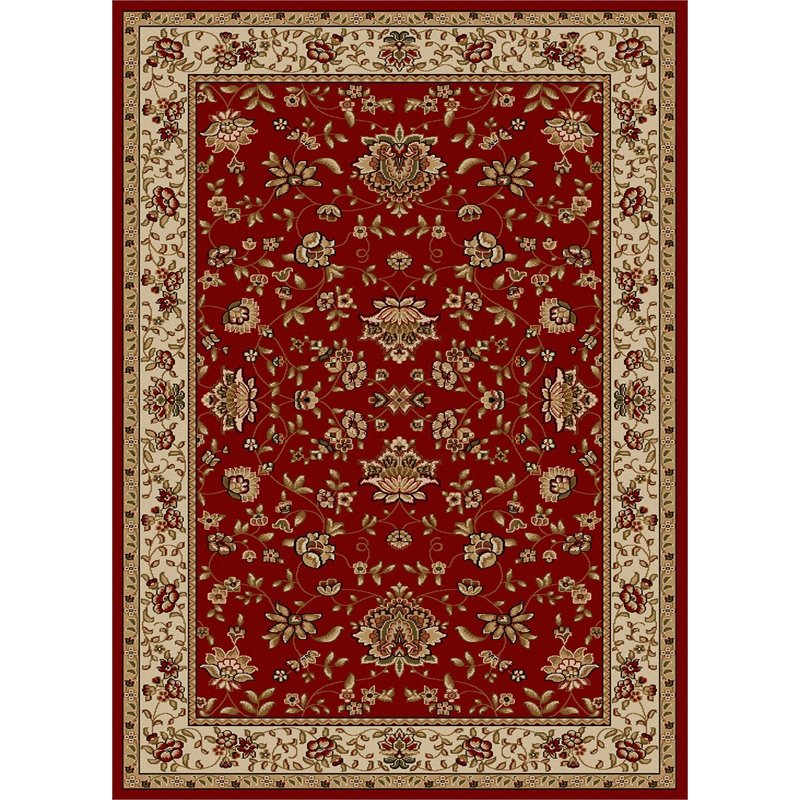 Radici USA Como Traditional Oriental Floral Red Rectangular Polypropylene Area Rug 3'3