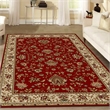 Radici USA Como Traditional Oriental Floral Red Rectangular Polypropylene Area Rug 3'3