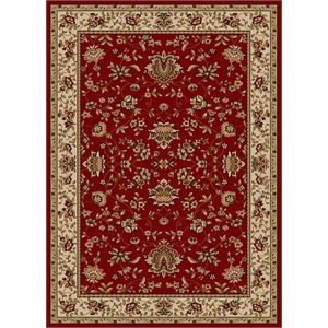 Radici USA Como Traditional Oriental Floral Red Rectangular Polypropylene Area Rug 7'9&quot x 11'