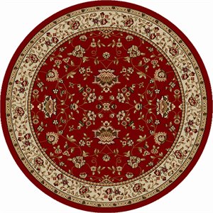 radici usa como 8' x 8' circular fabric rug in red