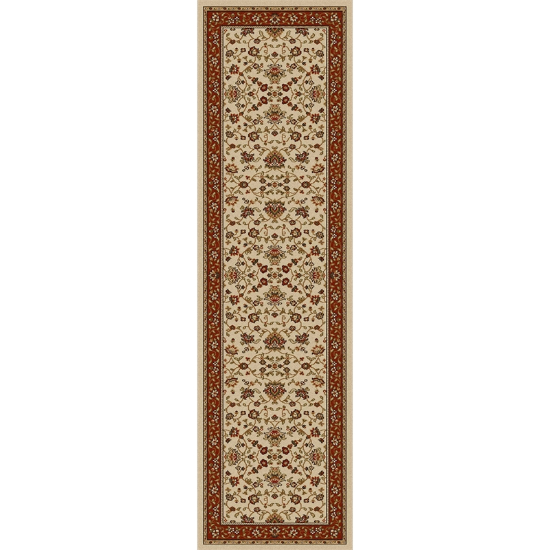 Radici USA Como Traditional Oriental Floral Ivory Runner Polypropylene Rug 2'2