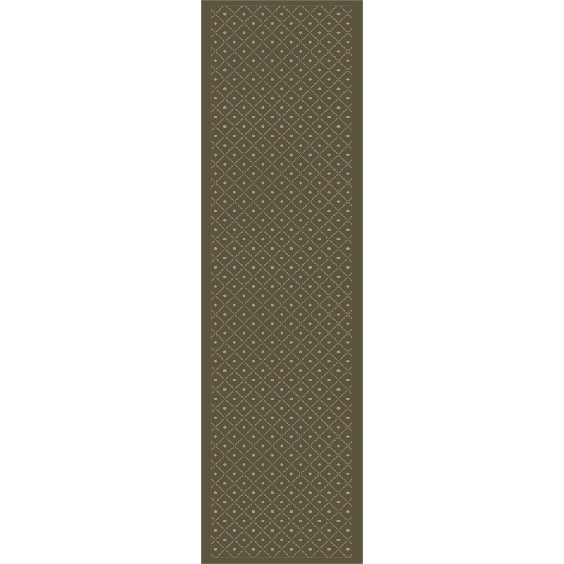 Como 782 Transitional Geometric 2'2 x 7'7 Polypropylene Area Rug in Sage Green