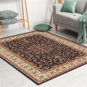 Radici USA Noble Black Traditional Oriental Area Rug 5x8 Polypropylene
