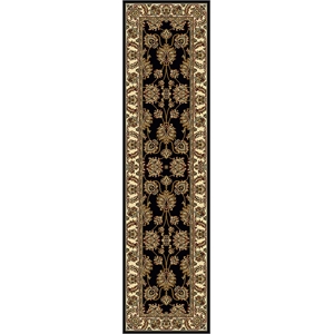 Radici USA Noble 2'2&quot x 8' Rectangular Fabric Rug in Black
