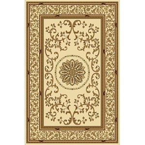 Radici USA Noble Traditional Medallion Oriental 7'9&quot x 9'6&quot Rectangular Polypropylene Area Rug in Ivory