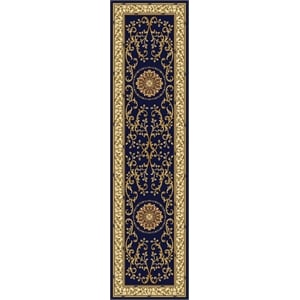 Radici USA Noble Traditional Medallion Oriental 2'2&quot x 8' Rectangular Polypropylene Area Rug in Blue
