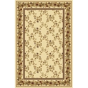 Radici USA Noble Transitional Trellis 7'9&quot x 11'6&quot Rectangular Polypropylene Area Rug in Ivory