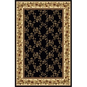Radici USA Noble Transitional Trellis 7'9&quot x 11'6&quot Rectangular Polypropylene Area Rug in Black