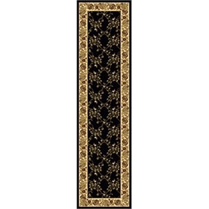 Radici USA Noble Transitional Trellis 2'2&quot x 8' Rectangular Polypropylene Area Rug in Black