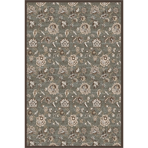 Radici USA Pisa Traditional Floral Light Green Rectangular Polypropylene Area Rug 5'3&quot x 7'3&quot