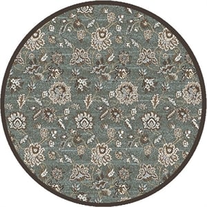 Radici USA Pisa Traditional Floral Light Green 7'10&quot Round Polypropylene Area Rug