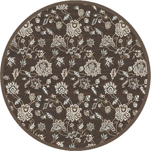 Radici USA Pisa Traditional Floral Brown 5'3&quot Round Polypropylene Area Rug