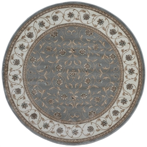 Radici USA Pisa Traditional Vine Floral Gray 5'3&quot Round Polypropylene Area Rug