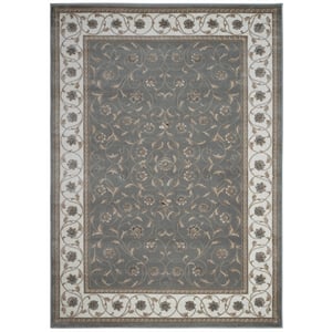 Radici USA Pisa Traditional Vine Floral Green Rectangular Polypropylene Area Rug 7'10&quot x 10'6&quot