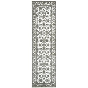 Radici USA Pisa Traditional Oriental Bone White Runner Polypropylene Rug 2'2&quot x 7'7&quot