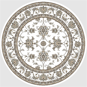 Radici USA Pisa Traditional Oriental White 5'3&quot Round Polypropylene Area Rug