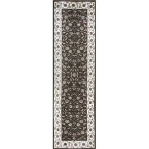 Radici USA Pisa Traditional Vine Floral Brown Runner Polypropylene Rug 2'2&quot x 7'7&quot
