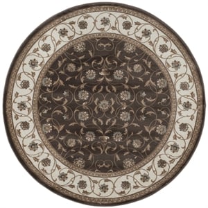 Radici USA Pisa Traditional Vine Floral Brown 5'3&quot Round Polypropylene Area Rug