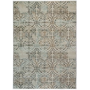 Radici USA Pisa Transitional Damask Beige Rectangular Polypropylene Area Rug 3'3&quot x 4'11&quot