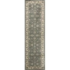 Radici USA Pisa Traditional Oriental Light Green Runner Polypropylene Rug 2'2&quot x 7'7&quot