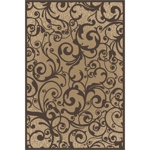 Radici USA Pisa Transitional Scroll Beige Rectangular Polypropylene Area Rug 3'3&quot x 4'11&quot