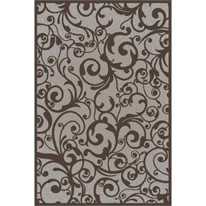 Radici USA Pisa Transitional Scroll Gray Rectangular Polypropylene Area Rug 5'3&quot x 7'3&quot