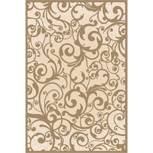 Radici USA Pisa Transitional Scroll Ivory Rectangular Polypropylene Area Rug 5'3&quot x 7'3&quot