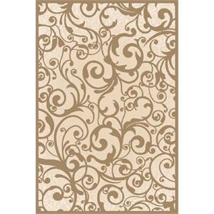 Radici USA Pisa Transitional Scroll Ivory Rectangular Polypropylene Area Rug 7'10&quot x 10'6&quot