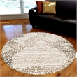 Radici USA Pisa Modern Transitional Bone White Round Polypropylene Area Rug 5'3
