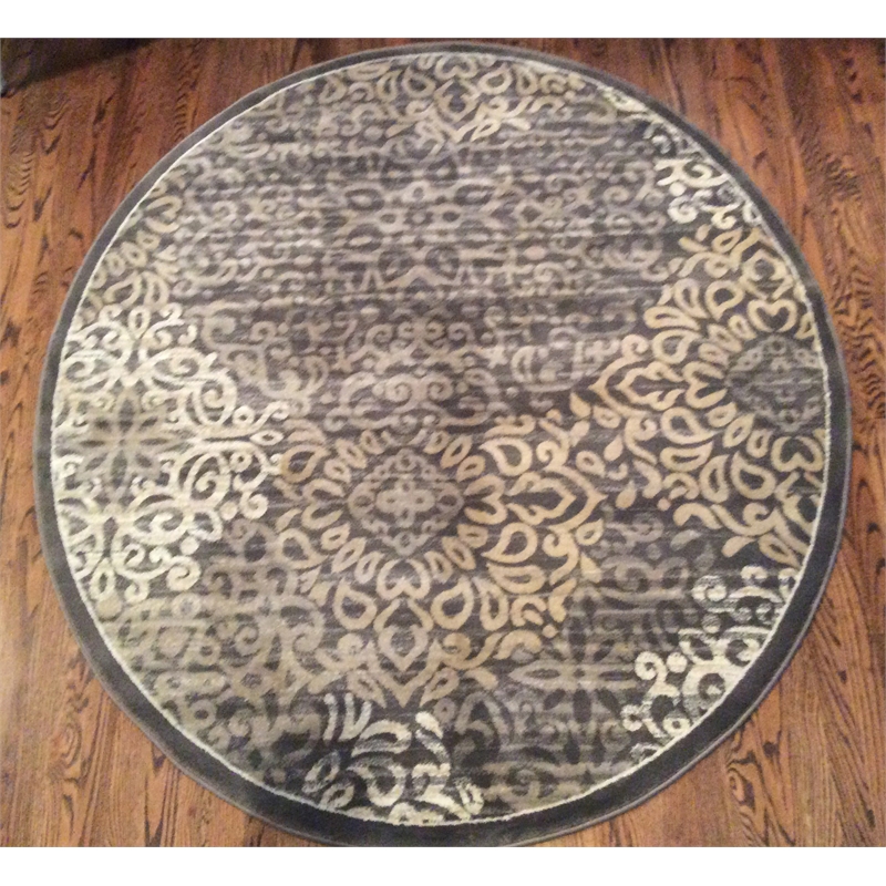 Radici USA Pisa Modern Transitional Brown Round Polypropylene Area Rug 5'3