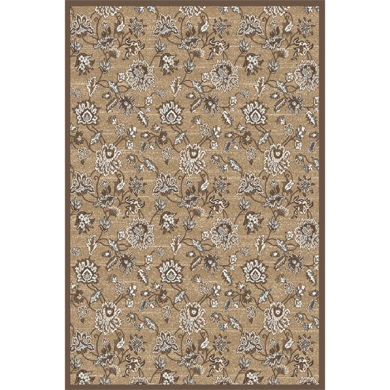 Radici USA Pisa Traditional Floral Beige Rectangular Polypropylene Area Rug 3'3