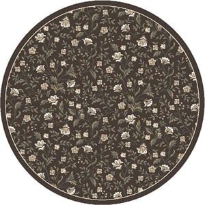 Radici USA Pisa Botanical Floral Brown 5'3&quot Round Polypropylene Area Rug