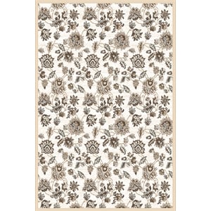 Radici USA Pisa Traditional Floral Bone White Rectangular Polypropylene Area Rug 5'3&quot x 7'3&quot