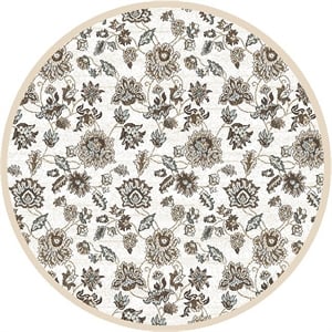 Radici USA Pisa Traditional Floral Bone White 5'3&quot Round Polypropylene Area Rug