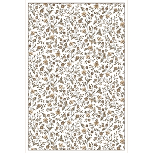 Radici USA Pisa Botanical Floral Bone White Rectangular Polypropylene Area Rug 5'3&quot x 7'3&quot