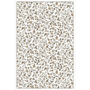 Radici USA Pisa Botanical Floral Bone White Rectangular Polypropylene Area Rug 7'10&quot x 10'6&quot