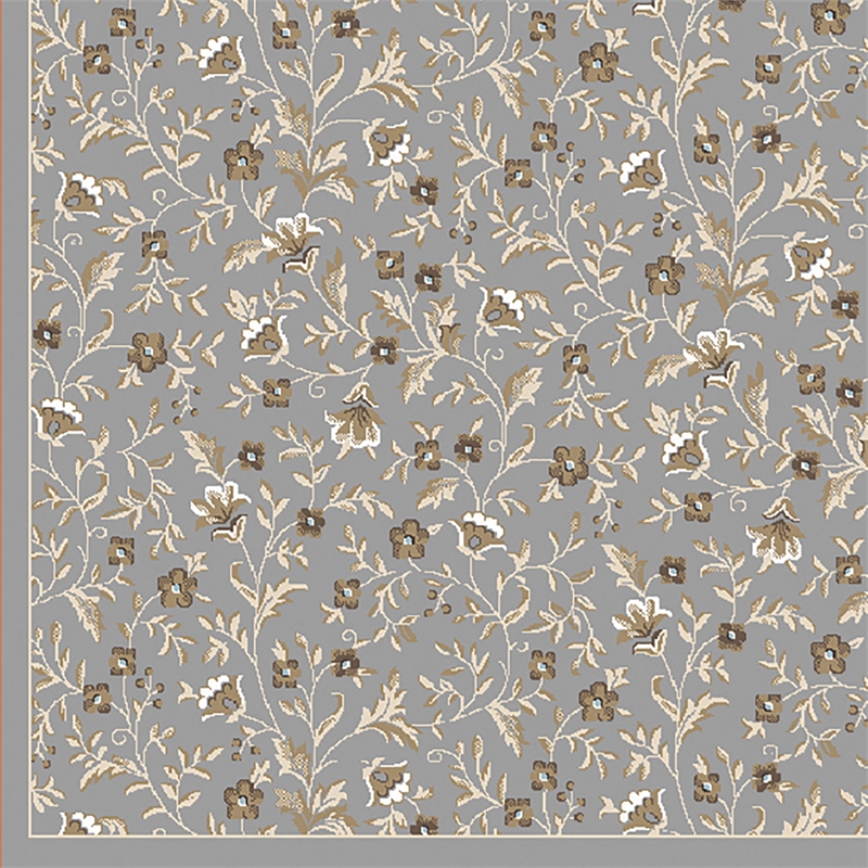 Radici USA Pisa Botanical Floral Gray Runner Polypropylene Rug 2'2