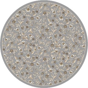 Radici USA Pisa Botanical Floral Gray 7'10&quot Round Polypropylene Area Rug