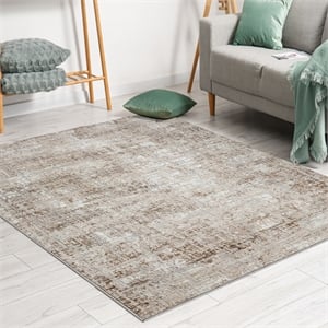 Livigno 1241 Transitional Striated Beige Polypropylene Area Rug 5'3&quot x 7'3&quot