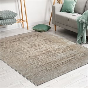 Davide 1229 Transitional Crackled Beige Polypropylene Area Rug 7'10&quot x 10'6&quot