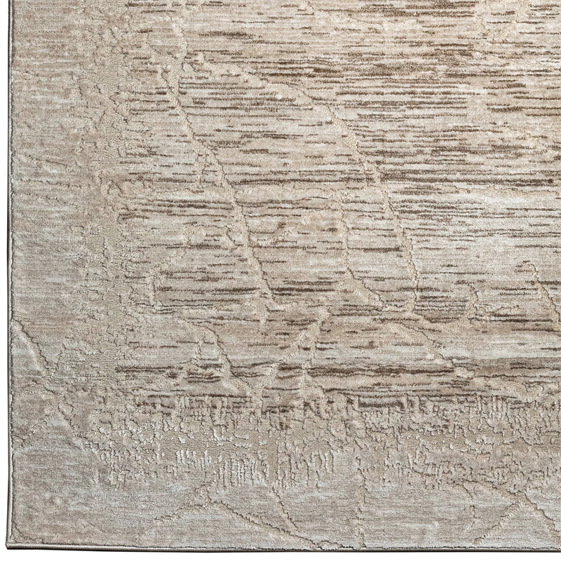 Davide 1229 Transitional Beige Round Polypropylene Area Rug 7'10