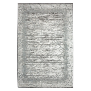 Davide 1229 Transitional Crackled Grey 3x5 Polypropylene Area Rug