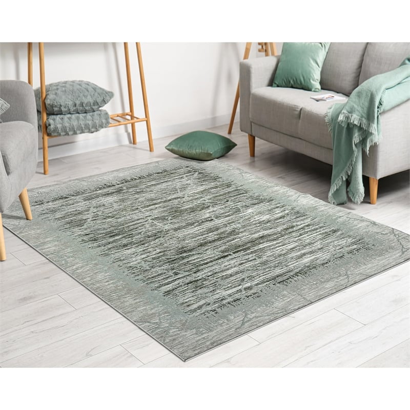 Davide 1229 Transitional Crackled Grey 5x8 Area Rug