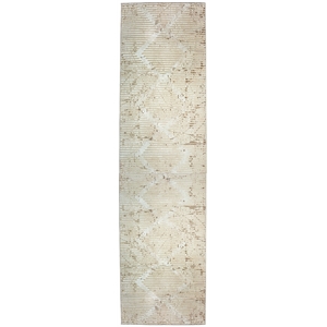 Davide 1230 Transitional Geometric Beige Runner Polypropylene Area Rug