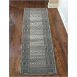 Davide 1231 Transitional Bordered Gray Runner Polypropylene Area Rug 2'2